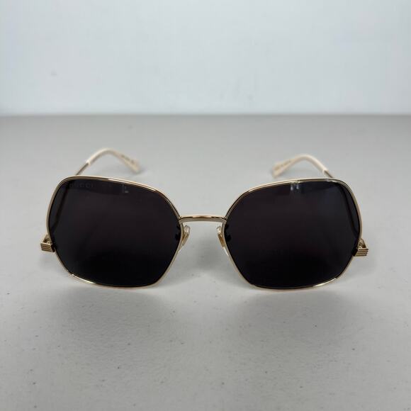 Gucci Square Gold Oversized Sunglasses 60MM main image 5